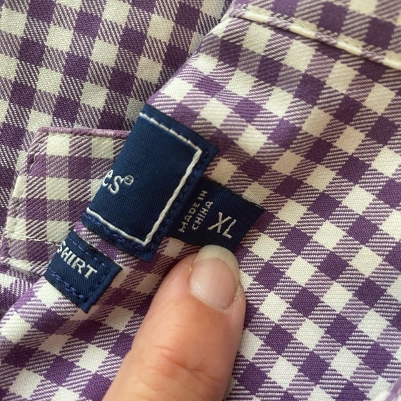 Vineyard Vines Men's Purple Checkered Button Down Shirt - Picture 6 of 7